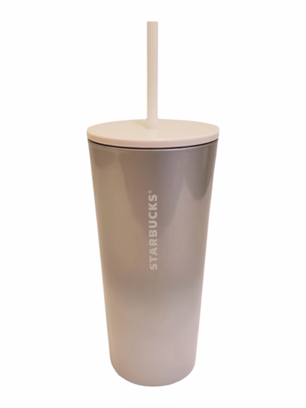 Starbucks Silver White Clear Ombré 18 Oz Tumbler Cup NEW